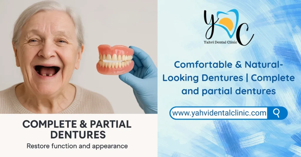 dentures complete and partial for missing tooth and old age